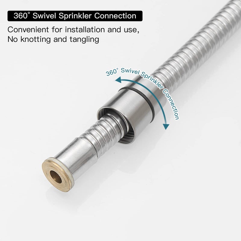 Homevacious 100 Inch Brass Fittings Extra Long Flexible Stainless Steel Replacement Handheld Shower Hose Brushed Nickel - Image 3